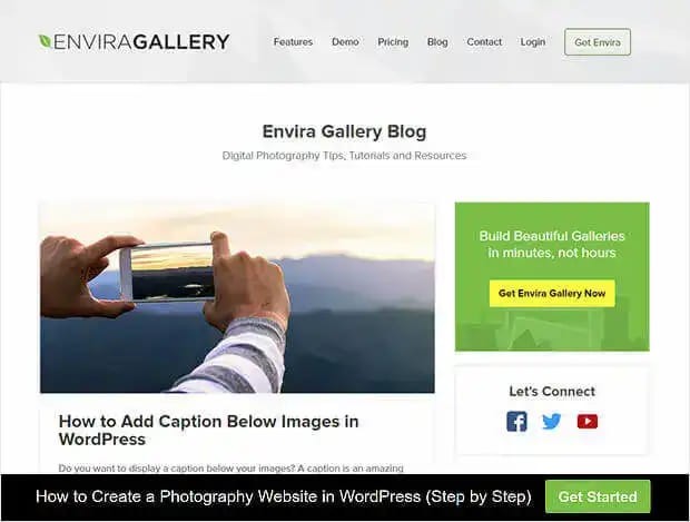 Envira Gallery Floating Bar Example