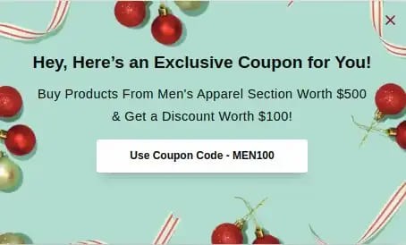 Example for Men Popup Template