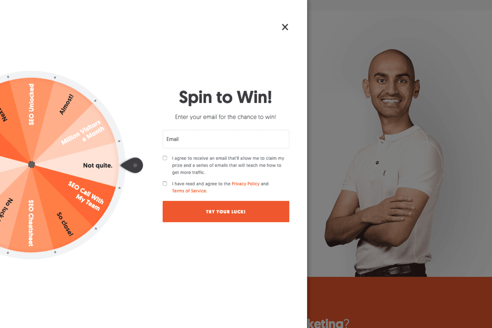 Neil Patel Gamification Popup
