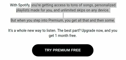 Spotify Email Marketing Example