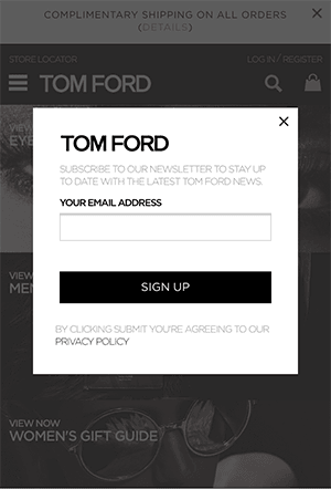Tomford Mobile Popup