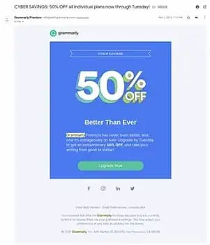 Grammarly Cyber Monday Email Copy 