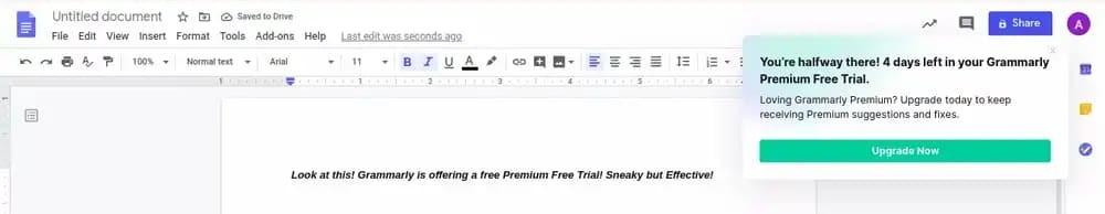 Grammarly Free Product Trial