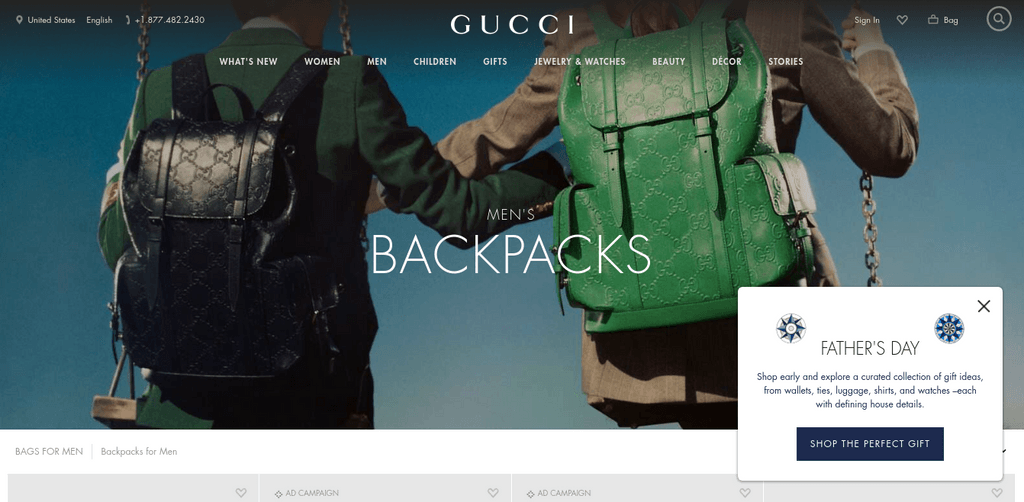 Gucci Popup Example