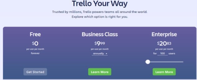 Trello freemium to grow users