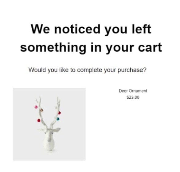 Abandoned shopping cart emails