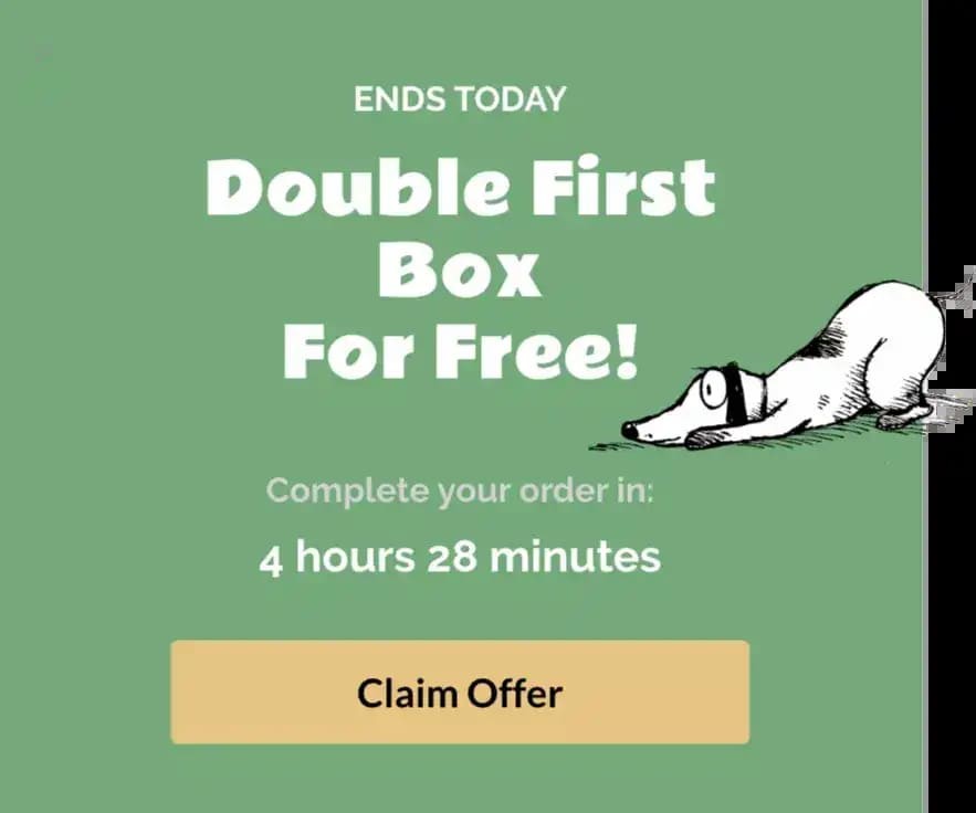 Example of a Popup from BarkBox